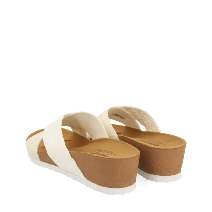 WEDGE SANDALS WITH WHITE STRAPS FOR WOMEN GOULDS