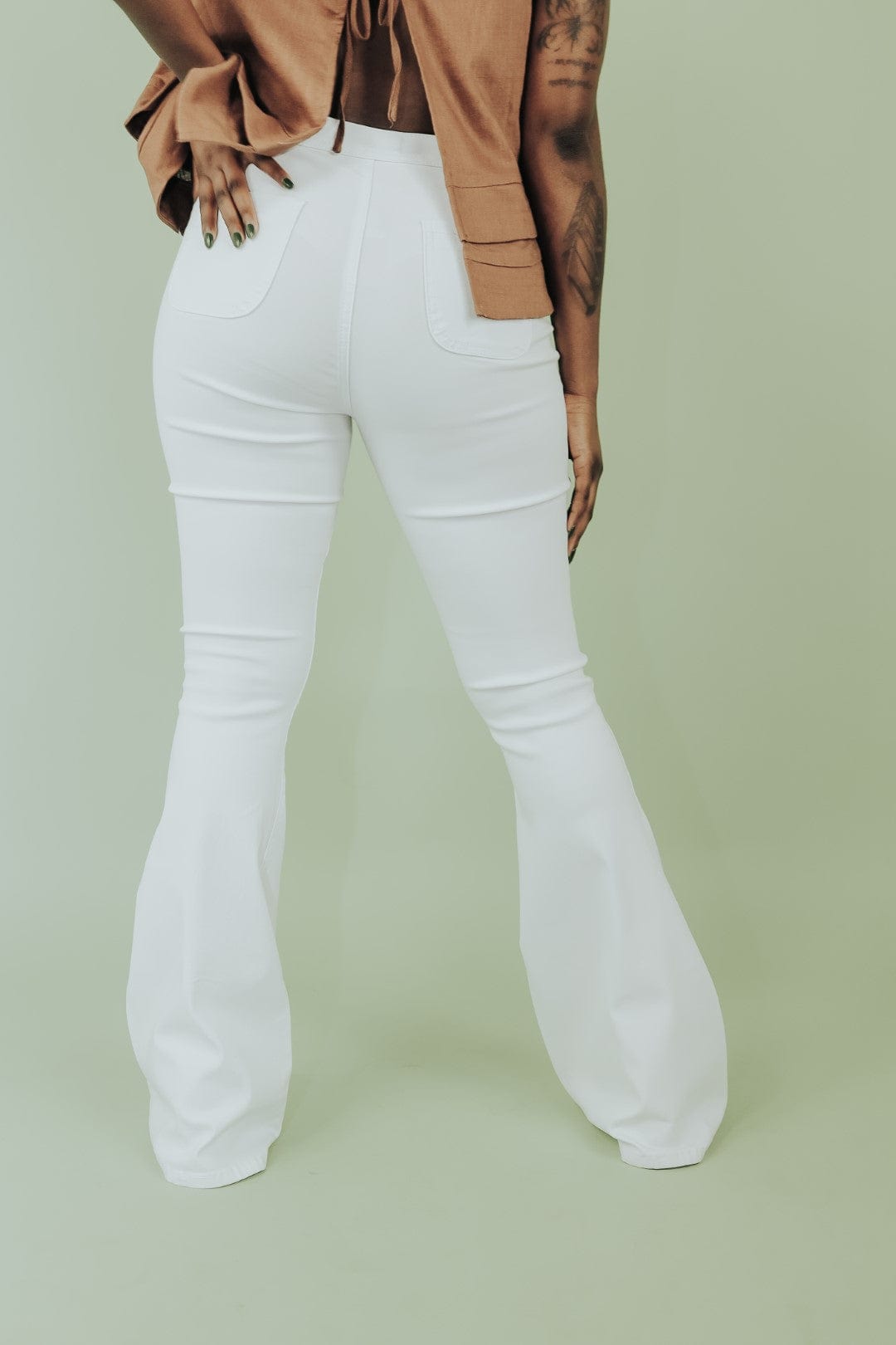 White Super Stretch Flares