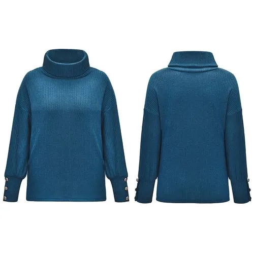 Women'S Sweater Long Sleeve Sweaters & Cardigans Button Fashion Solid Color