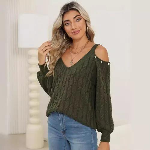 Women's Sweater Long Sleeve Sweaters & Cardigans Elegant Streetwear Solid Color