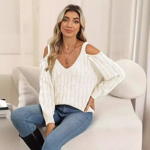 Women's Sweater Long Sleeve Sweaters & Cardigans Elegant Streetwear Solid Color