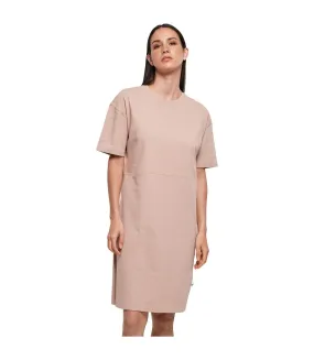 Womens/ladies organic split hem oversized t-shirt dress dusk rose Build Your Brand