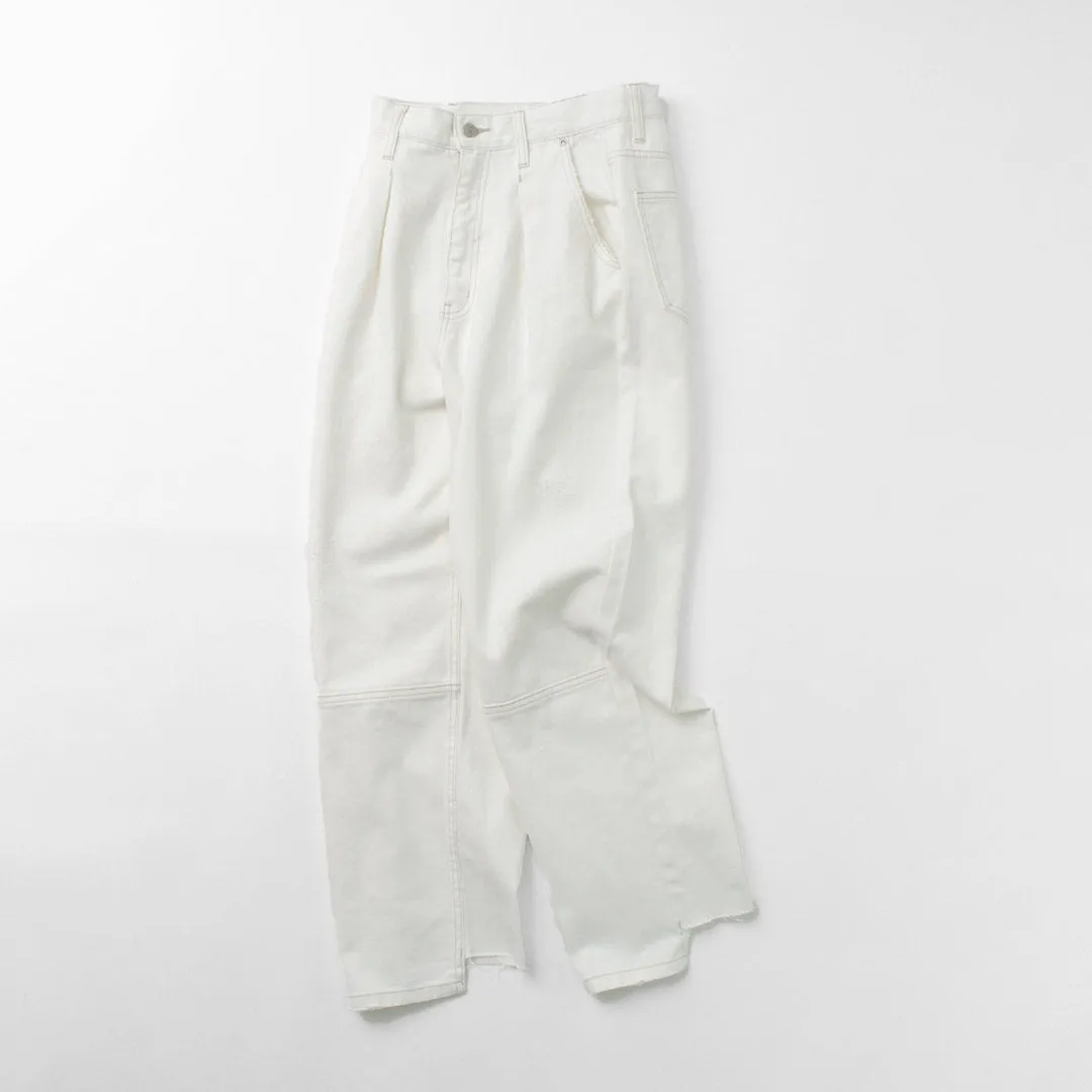 YENN（イェン） ハイライズ タック ワイド パンツ ホワイト / レディース ボトムス デニム ハイウエスト HIGH RIZE TUCK WIDE PANTS WHITE