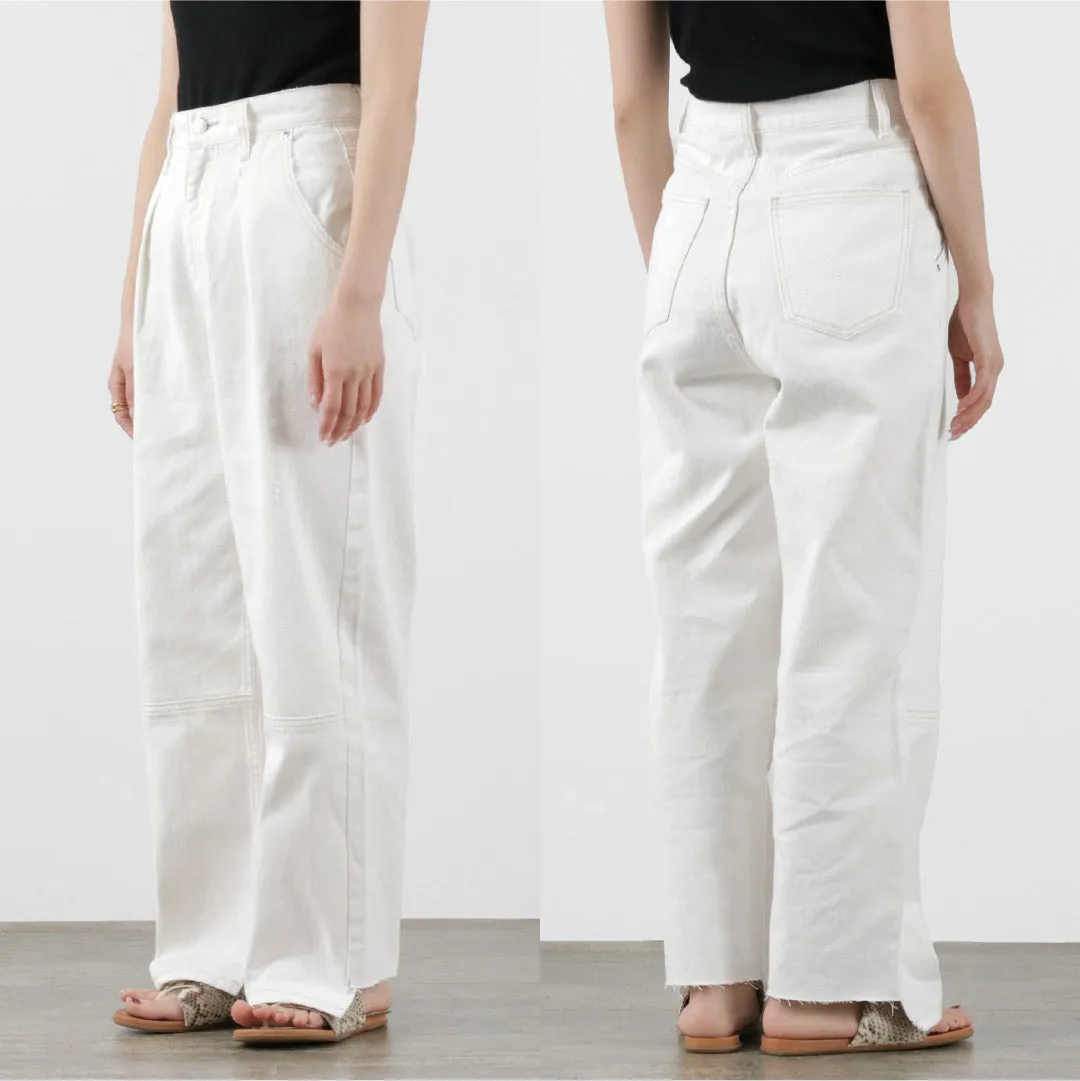 YENN（イェン） ハイライズ タック ワイド パンツ ホワイト / レディース ボトムス デニム ハイウエスト HIGH RIZE TUCK WIDE PANTS WHITE