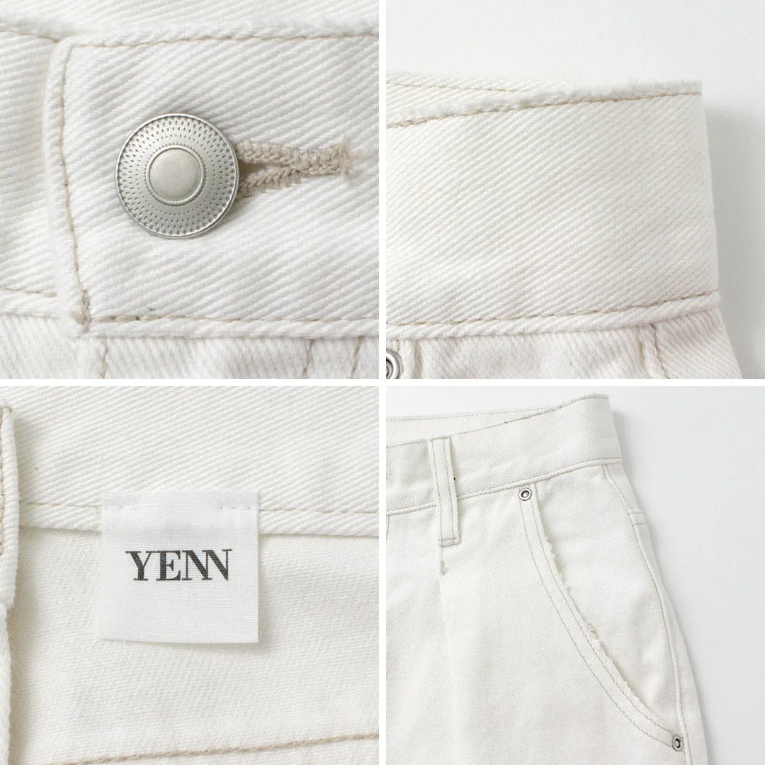 YENN（イェン） ハイライズ タック ワイド パンツ ホワイト / レディース ボトムス デニム ハイウエスト HIGH RIZE TUCK WIDE PANTS WHITE