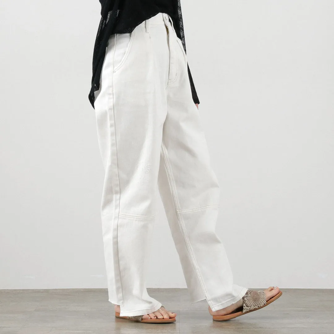 YENN（イェン） ハイライズ タック ワイド パンツ ホワイト / レディース ボトムス デニム ハイウエスト HIGH RIZE TUCK WIDE PANTS WHITE