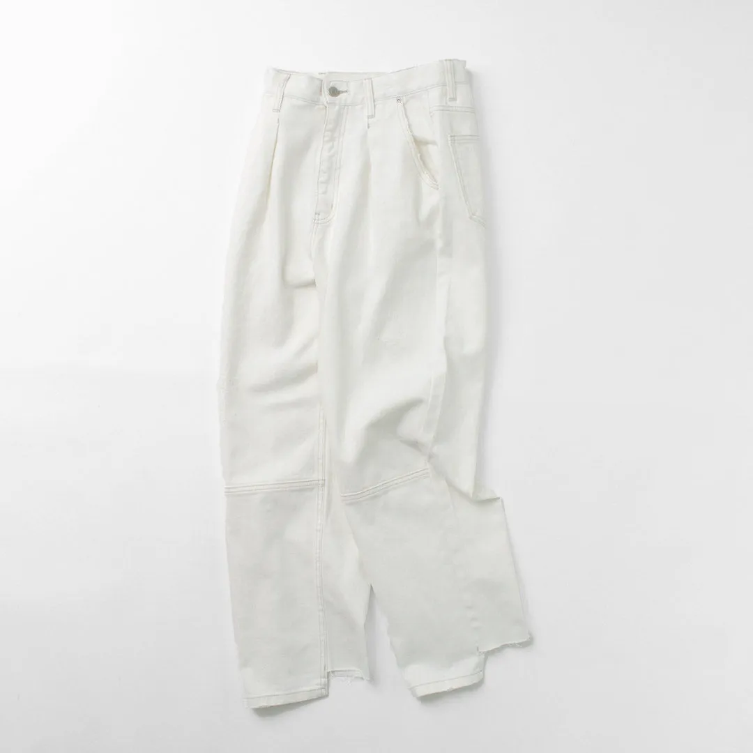 YENN（イェン） ハイライズ タック ワイド パンツ ホワイト / レディース ボトムス デニム ハイウエスト HIGH RIZE TUCK WIDE PANTS WHITE