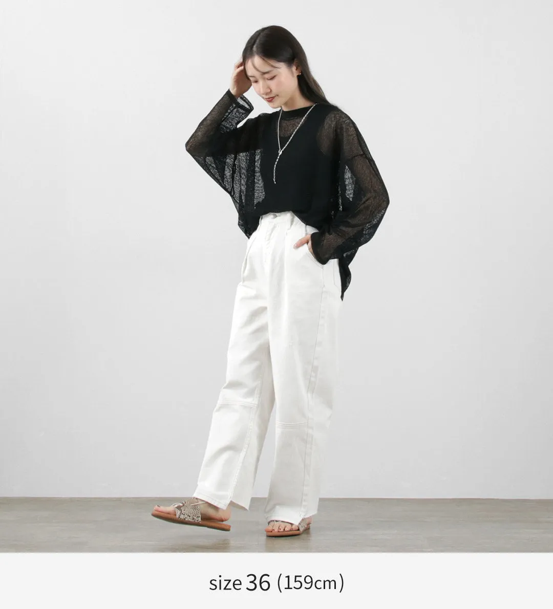 YENN（イェン） ハイライズ タック ワイド パンツ ホワイト / レディース ボトムス デニム ハイウエスト HIGH RIZE TUCK WIDE PANTS WHITE