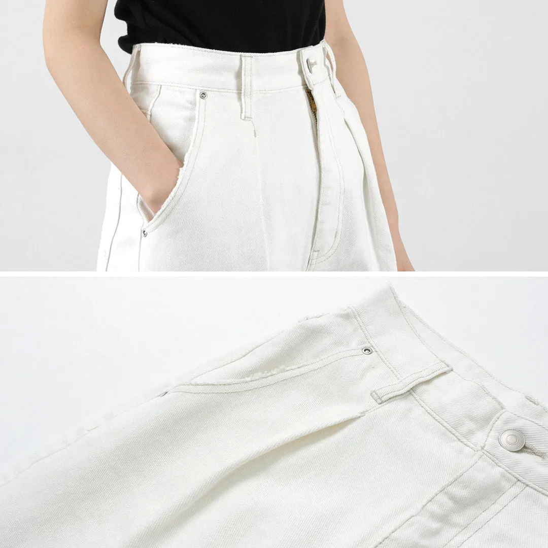 YENN（イェン） ハイライズ タック ワイド パンツ ホワイト / レディース ボトムス デニム ハイウエスト HIGH RIZE TUCK WIDE PANTS WHITE