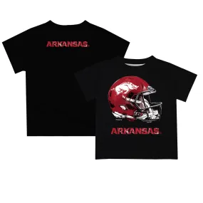 Youth Black Arkansas Razorbacks Team Logo Dripping Helmet T-Shirt