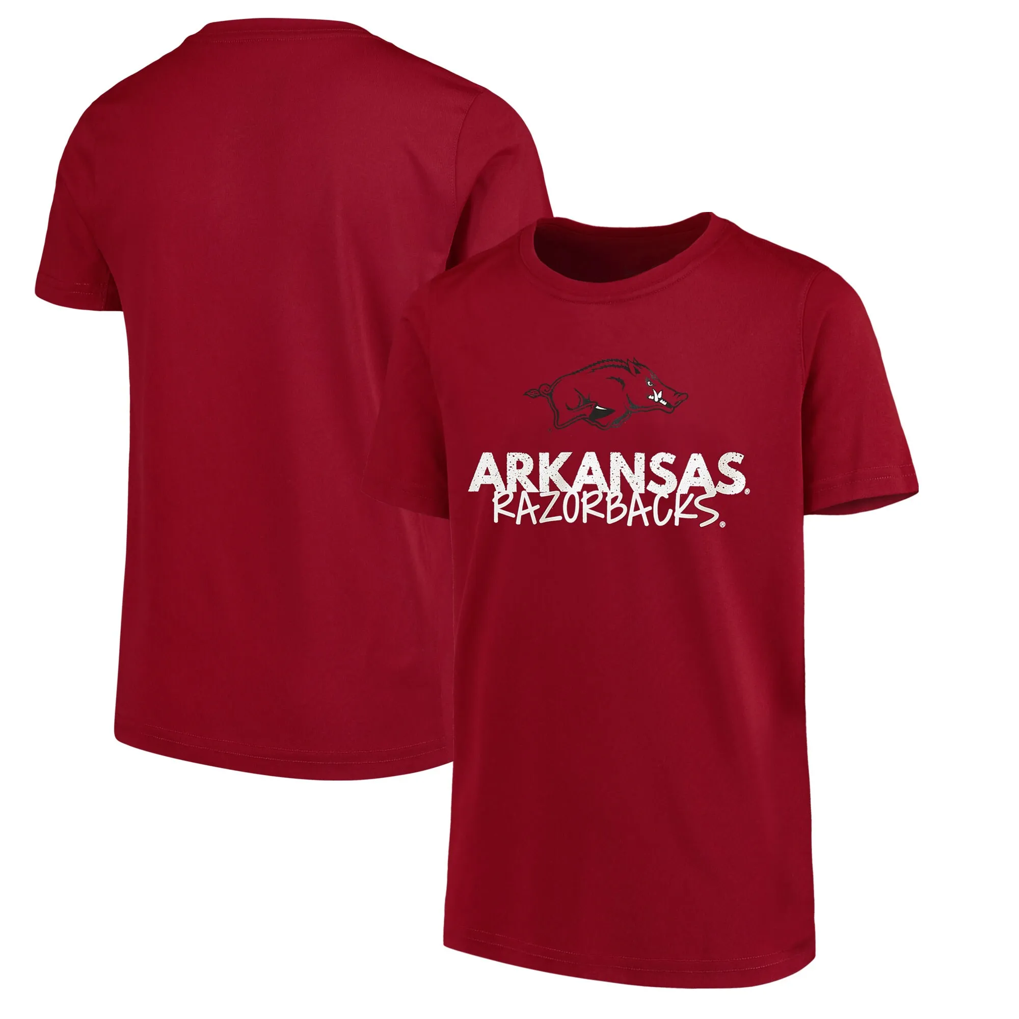 Youth Cardinal Arkansas Razorbacks Crew Neck T-Shirt